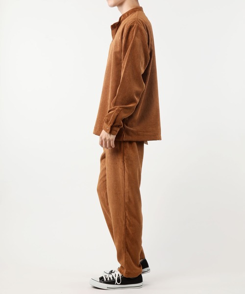 TopIsm（トップイズム）の「コーデュロイ バンドカラーシャツ