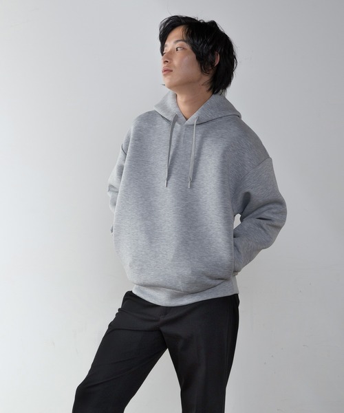 unlow（アンロー）の「【WEARISTA 心】スムースダンボールパーカー（パーカー・メンズ・ライトグレー/ライトブルー/ブラック・S/M）」の14枚目の写真