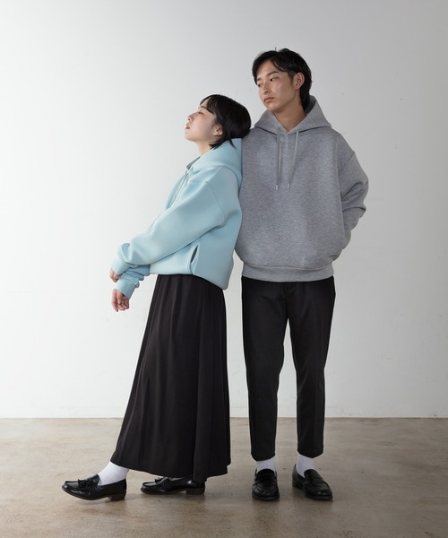 unlow（アンロー）の「【WEARISTA 心】スムースダンボールパーカー（パーカー・メンズ・ライトグレー/ライトブルー/ブラック・S/M）」の21枚目の写真