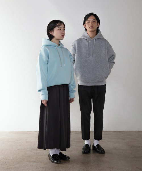 unlow（アンロー）の「【WEARISTA 心】スムースダンボールパーカー（パーカー・メンズ・ライトグレー/ライトブルー/ブラック・S/M）」の22枚目の写真