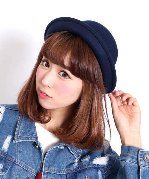 WEGO(ウィゴー)の「WEGO/ベーシックボーラーハット(ハット・レディース・ブラック/グレー/グリーン/ネイビー/ワイン・FREE)」の5枚目の写真