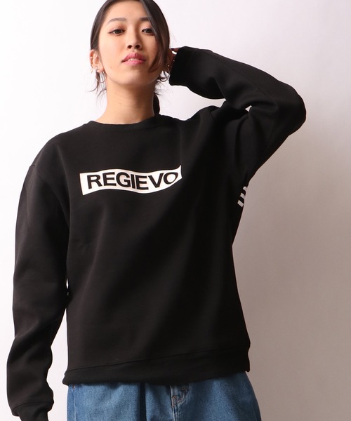 REGIEVO(レジエボ)の「REGIEVO ロゴ入りトレーナー セットアップ(スウェット・メンズ・ブラック/オフホワイト・S/M/L/XL)」の1枚目の写真