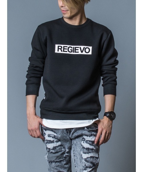 REGIEVO(レジエボ)の「REGIEVO ロゴ入りトレーナー セットアップ(スウェット・メンズ・ブラック/オフホワイト・S/M/L/XL)」の21枚目の写真