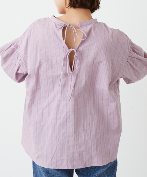 Auntie Rosa Holiday（アンティローザホリデー）の「バックリボンスキッパーブラウス（シャツ/ブラウス・レディース・ナチュラル/カーキ/パープル・FREE）」の22枚目の写真