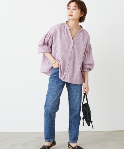 Auntie Rosa Holiday（アンティローザホリデー）の「バックリボンスキッパーブラウス（シャツ/ブラウス・レディース・ナチュラル/カーキ/パープル・FREE）」の21枚目の写真