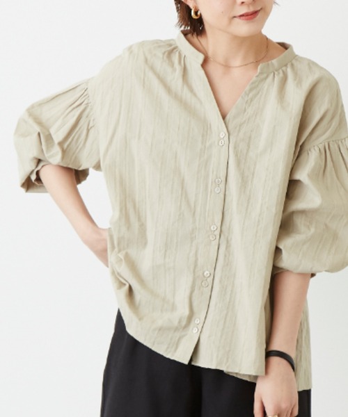 Auntie Rosa Holiday（アンティローザホリデー）の「バックリボンスキッパーブラウス（シャツ/ブラウス・レディース・ナチュラル/カーキ/パープル・FREE）」の20枚目の写真