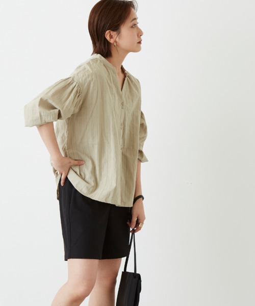 Auntie Rosa Holiday（アンティローザホリデー）の「バックリボンスキッパーブラウス（シャツ/ブラウス・レディース・ナチュラル/カーキ/パープル・FREE）」の19枚目の写真