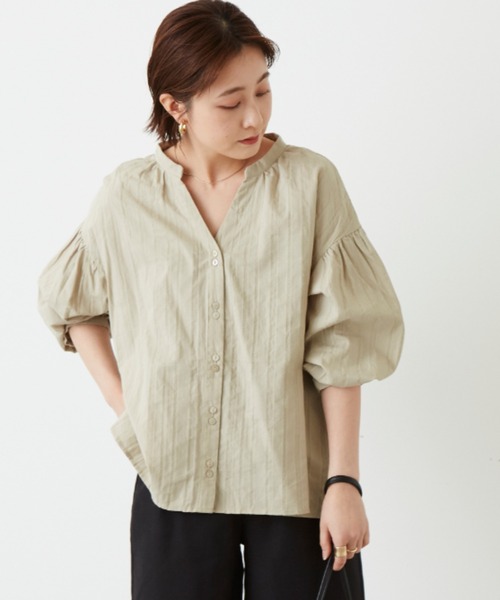 Auntie Rosa Holiday（アンティローザホリデー）の「バックリボンスキッパーブラウス（シャツ/ブラウス・レディース・ナチュラル/カーキ/パープル・FREE）」の18枚目の写真