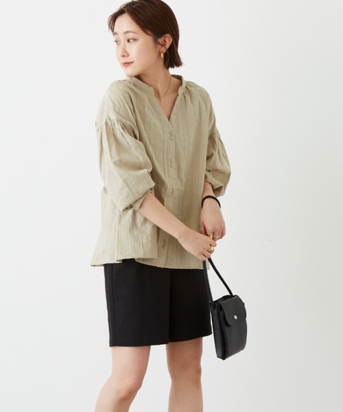 Auntie Rosa Holiday（アンティローザホリデー）の「バックリボンスキッパーブラウス（シャツ/ブラウス・レディース・ナチュラル/カーキ/パープル・FREE）」の17枚目の写真