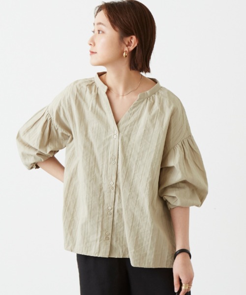 Auntie Rosa Holiday（アンティローザホリデー）の「バックリボンスキッパーブラウス（シャツ/ブラウス・レディース・ナチュラル/カーキ/パープル・FREE）」の16枚目の写真