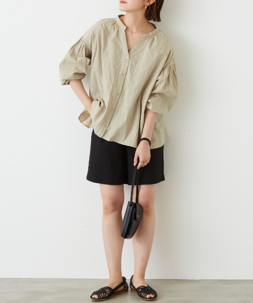 Auntie Rosa Holiday（アンティローザホリデー）の「バックリボンスキッパーブラウス（シャツ/ブラウス・レディース・ナチュラル/カーキ/パープル・FREE）」の13枚目の写真