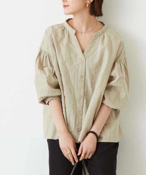 Auntie Rosa Holiday（アンティローザホリデー）の「バックリボンスキッパーブラウス（シャツ/ブラウス・レディース・ナチュラル/カーキ/パープル・FREE）」の11枚目の写真