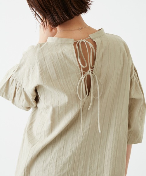 Auntie Rosa Holiday（アンティローザホリデー）の「バックリボンスキッパーブラウス（シャツ/ブラウス・レディース・ナチュラル/カーキ/パープル・FREE）」の6枚目の写真