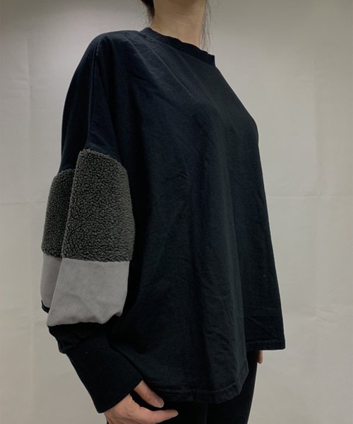 UJU(ウジュ)の「【UJU / ウジュ】切り替えドルマンTシャツ(Tシャツ/カットソー・レディース・ブラック/カーキ/グレー・FREE)」の11枚目の写真