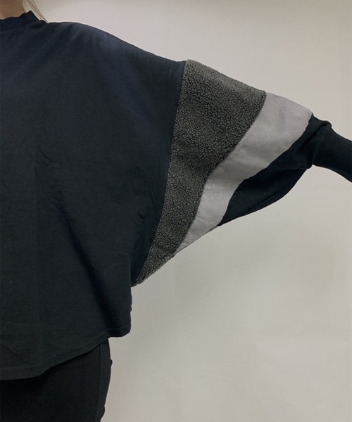 UJU(ウジュ)の「【UJU / ウジュ】切り替えドルマンTシャツ(Tシャツ/カットソー・レディース・ブラック/カーキ/グレー・FREE)」の13枚目の写真