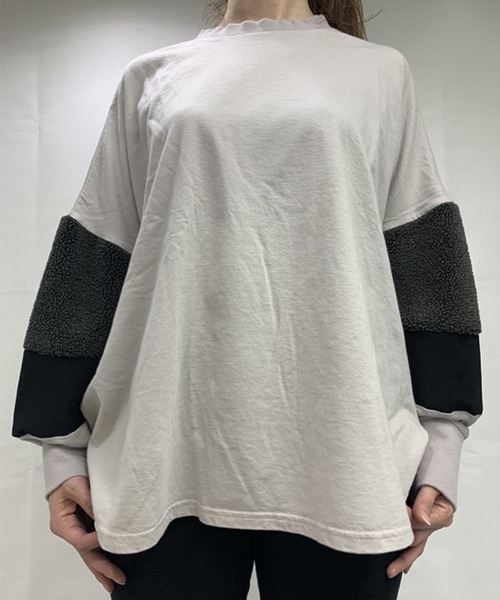 UJU(ウジュ)の「【UJU / ウジュ】切り替えドルマンTシャツ(Tシャツ/カットソー・レディース・ブラック/カーキ/グレー・FREE)」の17枚目の写真
