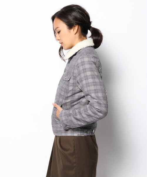 B:MING by BEAMS（ビーミングバイビームス）の「□ビーミング by ビームス / コーデュロイボアジャケット（ブルゾン・レディース・グレー/ネイビー・SMALL/MEDIUM）」の5枚目の写真