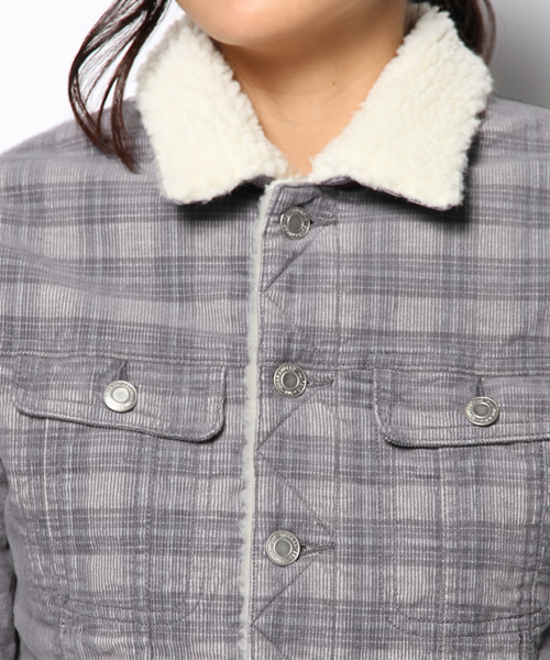 B:MING by BEAMS（ビーミングバイビームス）の「□ビーミング by ビームス / コーデュロイボアジャケット（ブルゾン・レディース・グレー/ネイビー・SMALL/MEDIUM）」の7枚目の写真
