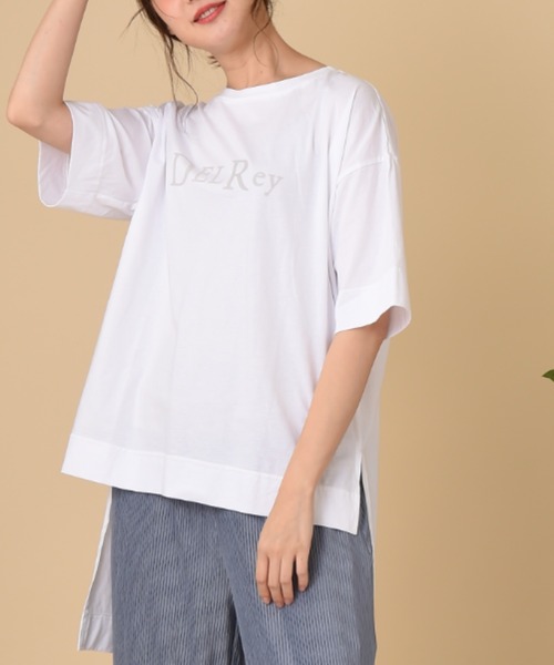 INTERPLANET(インタープラネット)の「ロゴプリントオーバーサイズTシャツ(Tシャツ/カットソー・レディース・ブラック/オフホワイト/グレイッシュベージュ・FREE)」の10枚目の写真