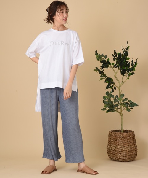 INTERPLANET(インタープラネット)の「ロゴプリントオーバーサイズTシャツ(Tシャツ/カットソー・レディース・ブラック/オフホワイト/グレイッシュベージュ・FREE)」の7枚目の写真