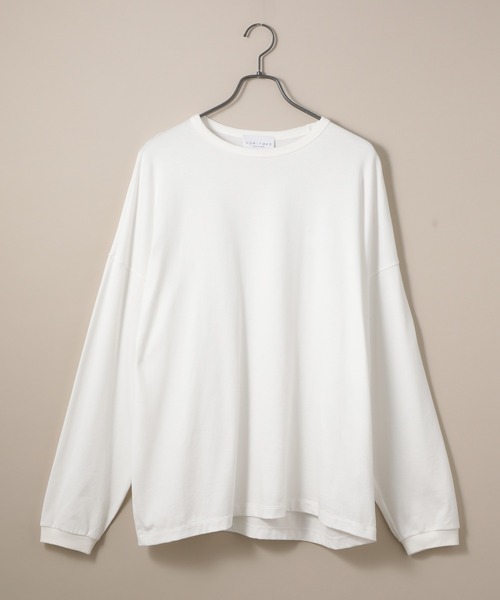 ADAM ET ROPE'(アダムエロペ)の「【NORITAKE】ドロップショルダー ルーズシルエット クルーネックロンT(Tシャツ/カットソー・メンズ・ホワイト/ブラック/チャコールグレー・M/L)」の2枚目の写真