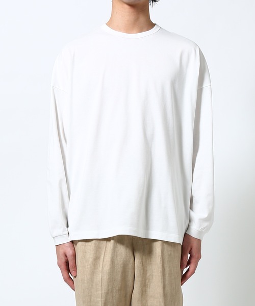 ADAM ET ROPE'(アダムエロペ)の「【NORITAKE】ドロップショルダー ルーズシルエット クルーネックロンT(Tシャツ/カットソー・メンズ・ホワイト/ブラック/チャコールグレー・M/L)」の6枚目の写真