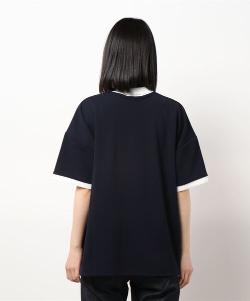 179/WG（イチナナキュウダブルジー）の「配色BIGポロシャツ（ポロシャツ・レディース・ピンク/オフホワイト/ブルー/グリーン/ネイビー・FREE）」の11枚目の写真