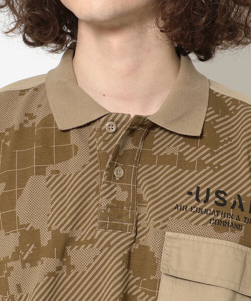 AVIREX（アヴィレックス）の「ルーズフィット カスタム ポロシャツ / SS LOOSE FIT CUSTOM POLO SHIRT / アヴィレックス / AVIREX（ポロシャツ・メンズ・ネイビー/オフホワイト/ブラウン系その他2・MEDIUM/LARGE/X-LARGE/XX-LARGE）」の5枚目の写真