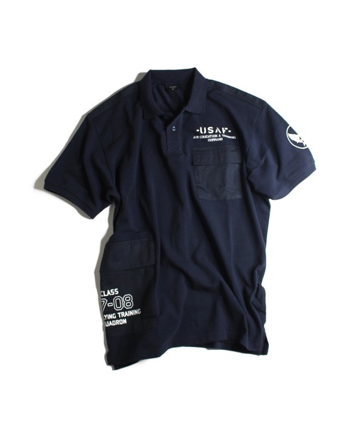 AVIREX（アヴィレックス）の「ルーズフィット カスタム ポロシャツ / SS LOOSE FIT CUSTOM POLO SHIRT / アヴィレックス / AVIREX（ポロシャツ・メンズ・ネイビー/オフホワイト/ブラウン系その他2・MEDIUM/LARGE/X-LARGE/XX-LARGE）」の3枚目の写真