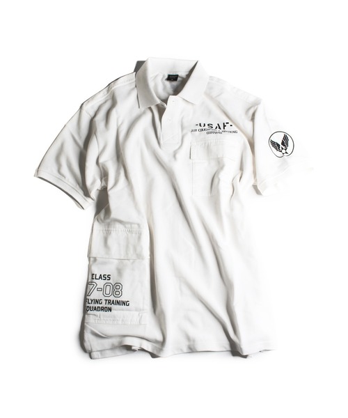 AVIREX（アヴィレックス）の「ルーズフィット カスタム ポロシャツ / SS LOOSE FIT CUSTOM POLO SHIRT / アヴィレックス / AVIREX（ポロシャツ・メンズ・ネイビー/オフホワイト/ブラウン系その他2・MEDIUM/LARGE/X-LARGE/XX-LARGE）」の2枚目の写真