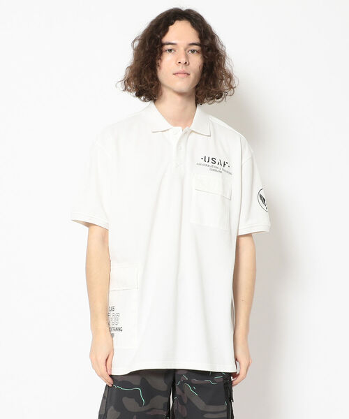 AVIREX（アヴィレックス）の「ルーズフィット カスタム ポロシャツ / SS LOOSE FIT CUSTOM POLO SHIRT / アヴィレックス / AVIREX（ポロシャツ・メンズ・ネイビー/オフホワイト/ブラウン系その他2・MEDIUM/LARGE/X-LARGE/XX-LARGE）」の16枚目の写真