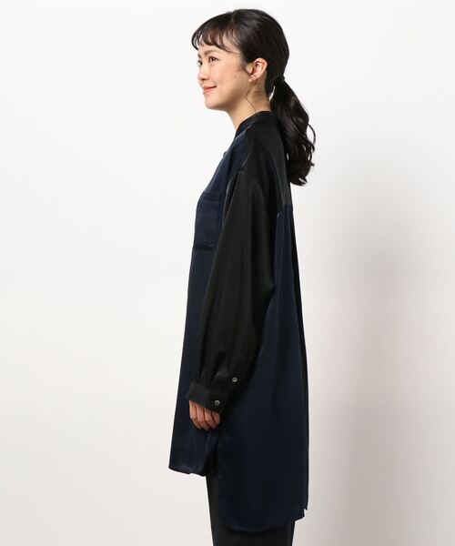 FRAPBOIS（フラボア）の「チュニトーン シャツ（シャツ/ブラウス・レディース・ベージュ/ブラック・2/1）」の3枚目の写真