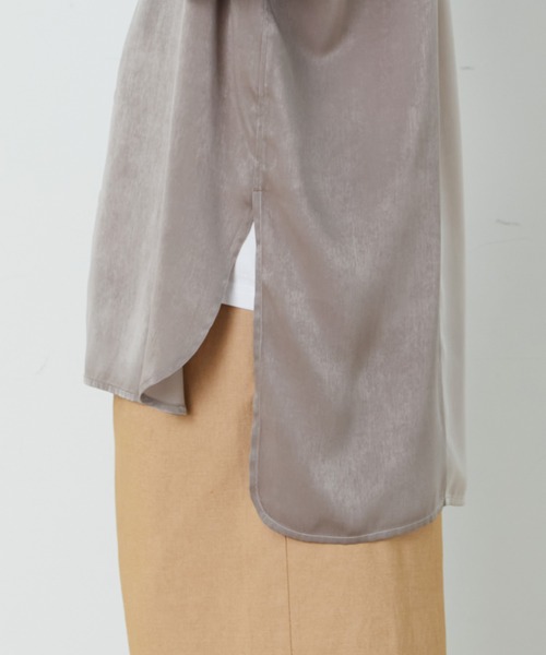 FRAPBOIS（フラボア）の「チュニトーン シャツ（シャツ/ブラウス・レディース・ベージュ/ブラック・2/1）」の7枚目の写真