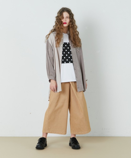 FRAPBOIS（フラボア）の「チュニトーン シャツ（シャツ/ブラウス・レディース・ベージュ/ブラック・2/1）」の11枚目の写真