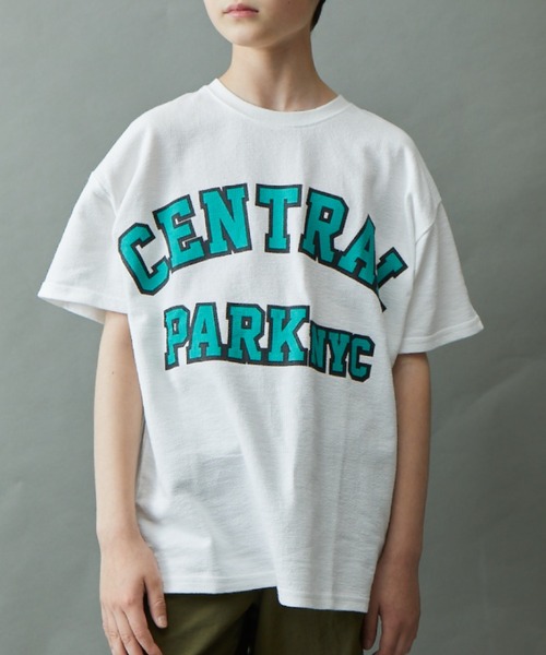 ＆yam（アンドヤム）の「デコボコ織 ロゴプリント半袖Tシャツ「CENTRAL PARK」（Tシャツ/カットソー・キッズ・ピンク/ホワイト/グレー/パープル/チャコール・120-130cm/150-160cm/110-120cm/140-150cm/130-140cm）」の17枚目の写真