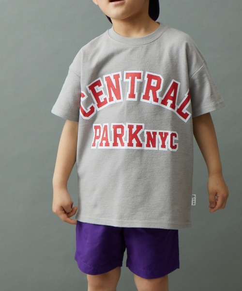 ＆yam（アンドヤム）の「デコボコ織 ロゴプリント半袖Tシャツ「CENTRAL PARK」（Tシャツ/カットソー・キッズ・ピンク/ホワイト/グレー/パープル/チャコール・120-130cm/150-160cm/110-120cm/140-150cm/130-140cm）」の22枚目の写真