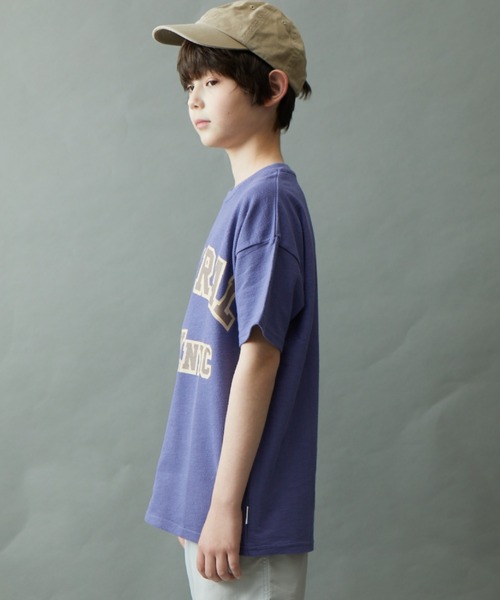 ＆yam（アンドヤム）の「デコボコ織 ロゴプリント半袖Tシャツ「CENTRAL PARK」（Tシャツ/カットソー・キッズ・ピンク/ホワイト/グレー/パープル/チャコール・120-130cm/150-160cm/110-120cm/140-150cm/130-140cm）」の8枚目の写真