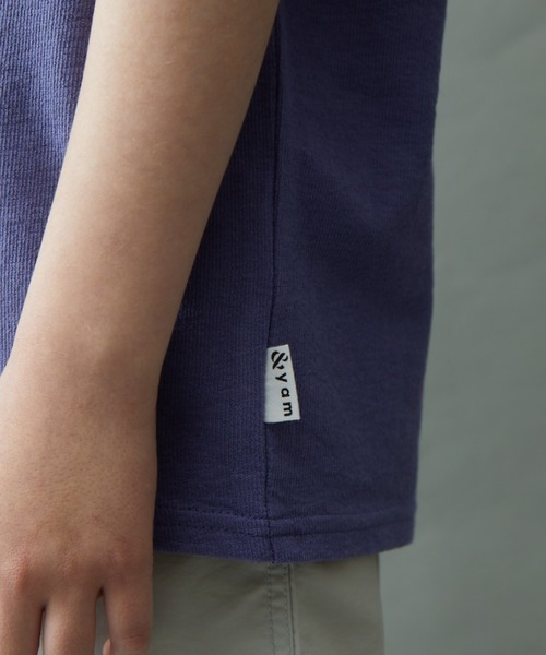 ＆yam（アンドヤム）の「デコボコ織 ロゴプリント半袖Tシャツ「CENTRAL PARK」（Tシャツ/カットソー・キッズ・ピンク/ホワイト/グレー/パープル/チャコール・120-130cm/150-160cm/110-120cm/140-150cm/130-140cm）」の10枚目の写真