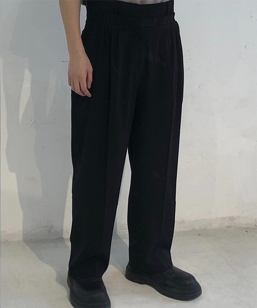 WESTBOY（ウエストボーイ）の「【WB ORIGINALS】Waist Gather Wide Slacks WO21S411PT（スラックス・メンズ・ホワイト/ブラック・M/XL/L）」の6枚目の写真