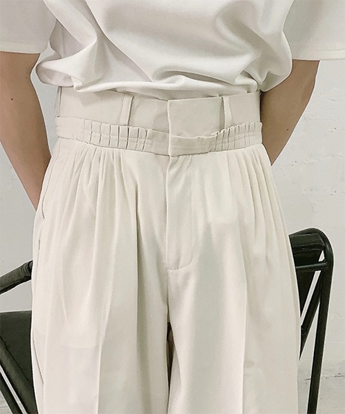 WESTBOY（ウエストボーイ）の「【WB ORIGINALS】Waist Gather Wide Slacks WO21S411PT（スラックス・メンズ・ホワイト/ブラック・M/XL/L）」の11枚目の写真