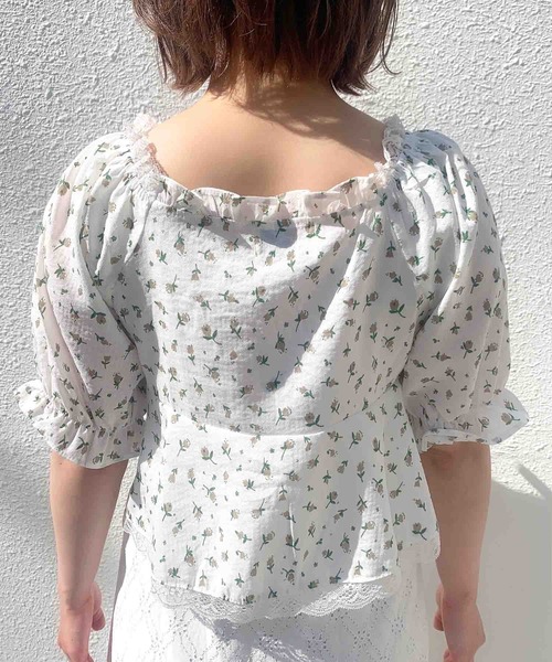 Clice de Paris（クリシェドゥパリス）の「K/フラワーブラウスSS（シャツ/ブラウス・レディース・ベージュ/サックスブルー/ピンク/イエロー・ONESIZE）」の11枚目の写真