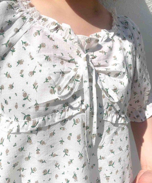 Clice de Paris（クリシェドゥパリス）の「K/フラワーブラウスSS（シャツ/ブラウス・レディース・ベージュ/サックスブルー/ピンク/イエロー・ONESIZE）」の12枚目の写真