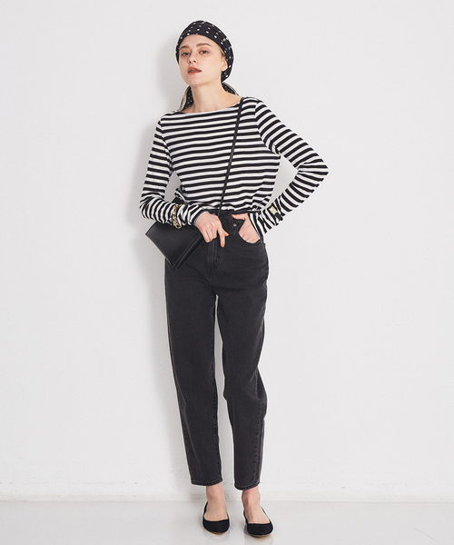 Rouge vif（ルージュヴィフ）の「ボートネックボーダーカットソー（Tシャツ/カットソー・レディース・ホワイト/ブラック・フリー）」の3枚目の写真