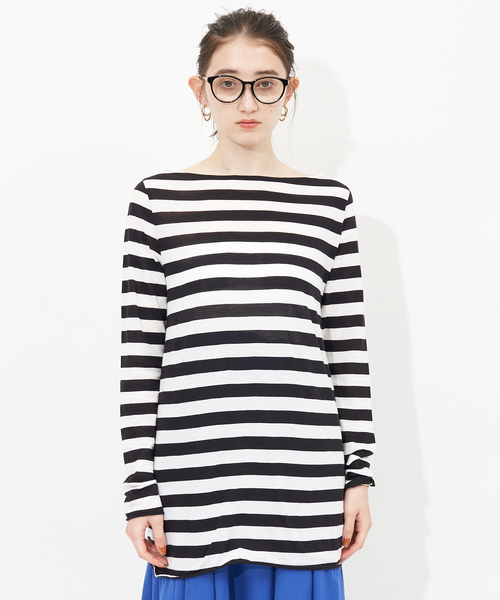 Rouge vif（ルージュヴィフ）の「ボートネックボーダーカットソー（Tシャツ/カットソー・レディース・ホワイト/ブラック・フリー）」の4枚目の写真