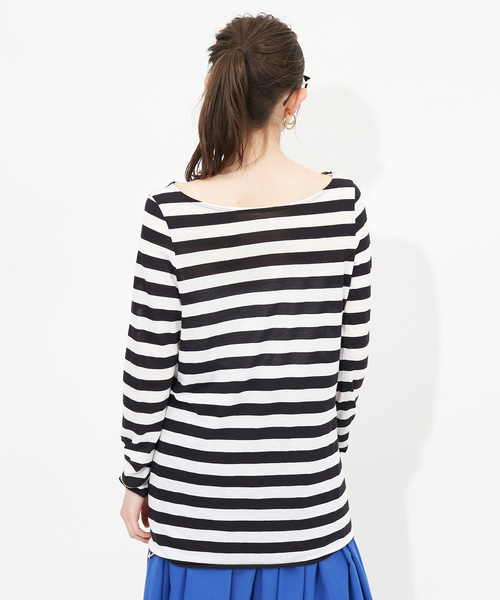 Rouge vif（ルージュヴィフ）の「ボートネックボーダーカットソー（Tシャツ/カットソー・レディース・ホワイト/ブラック・フリー）」の6枚目の写真