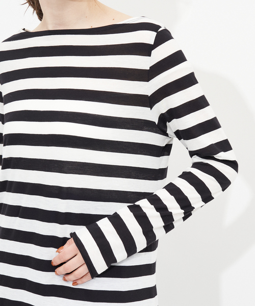 Rouge vif（ルージュヴィフ）の「ボートネックボーダーカットソー（Tシャツ/カットソー・レディース・ホワイト/ブラック・フリー）」の8枚目の写真