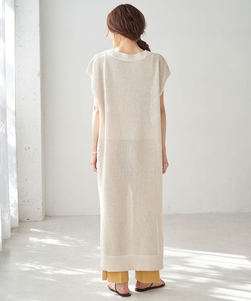ROPE' PICNIC(ロペピクニック)の「メッシュ編みワンピース(ワンピース・レディース・ブラック/ダークブラウン/ベージュ・38)」の5枚目の写真