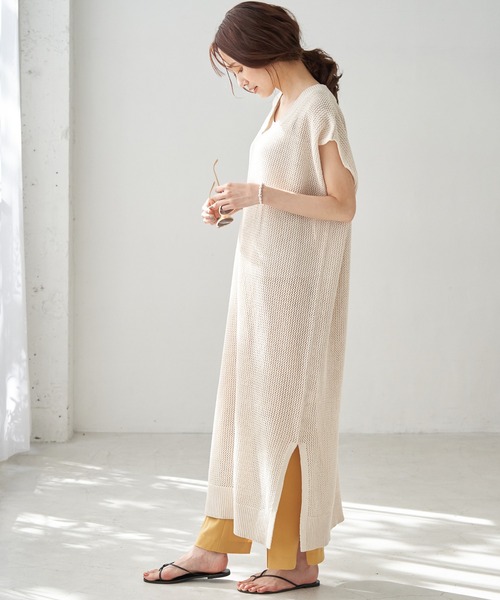 ROPE' PICNIC(ロペピクニック)の「メッシュ編みワンピース(ワンピース・レディース・ブラック/ダークブラウン/ベージュ・38)」の15枚目の写真