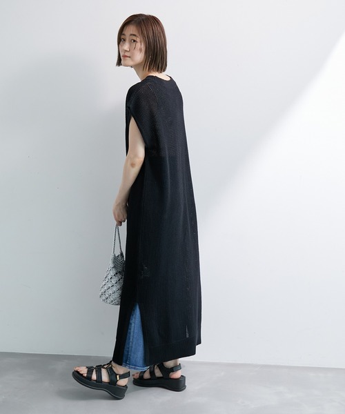 ROPE' PICNIC(ロペピクニック)の「メッシュ編みワンピース(ワンピース・レディース・ブラック/ダークブラウン/ベージュ・38)」の18枚目の写真