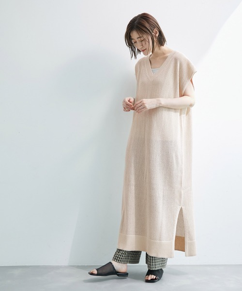 ROPE' PICNIC(ロペピクニック)の「メッシュ編みワンピース(ワンピース・レディース・ブラック/ダークブラウン/ベージュ・38)」の19枚目の写真